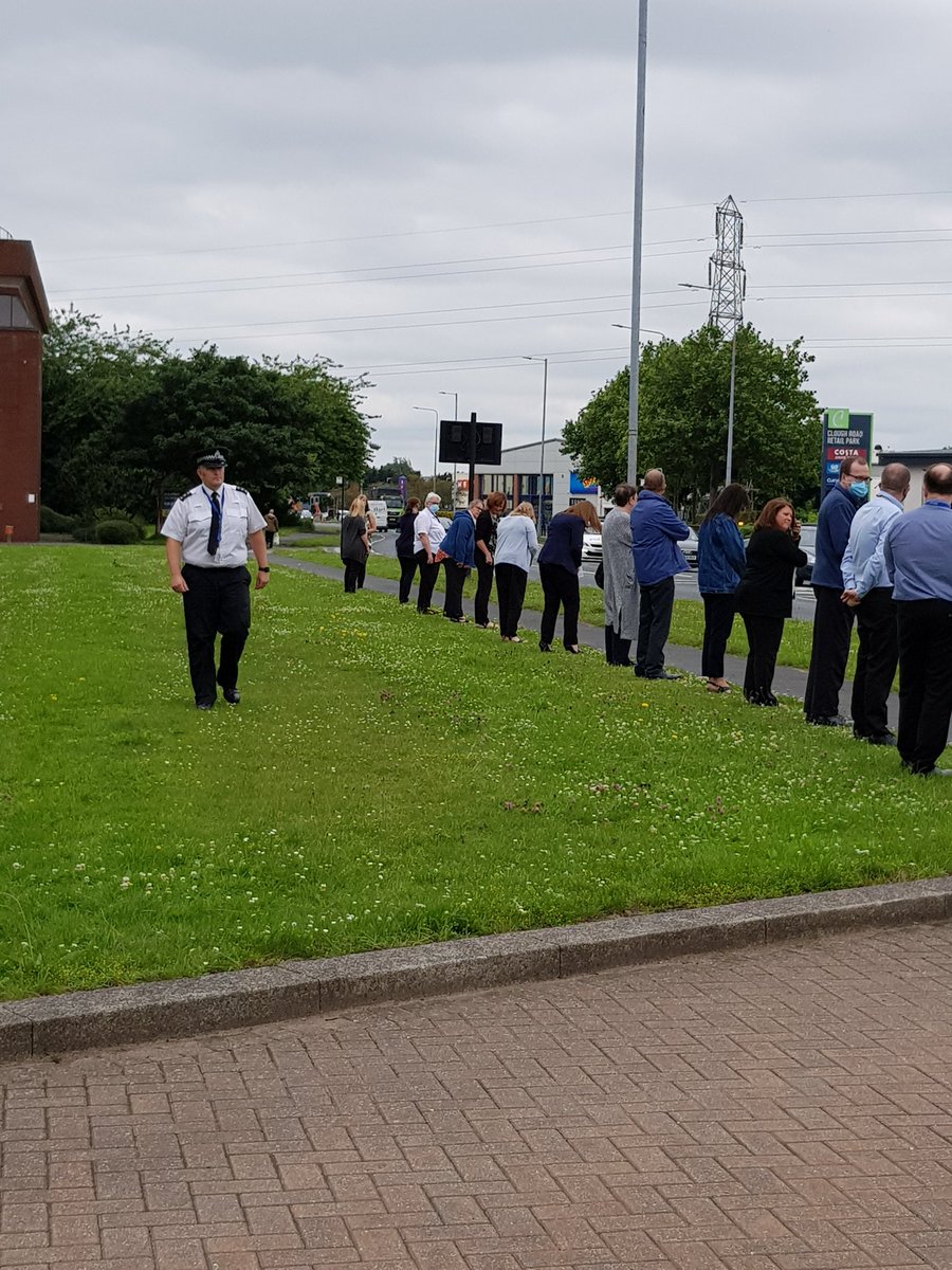 CI Jenkins ensuring social distance as we line up to honour a colleague  #rip #oneteam #workfamily