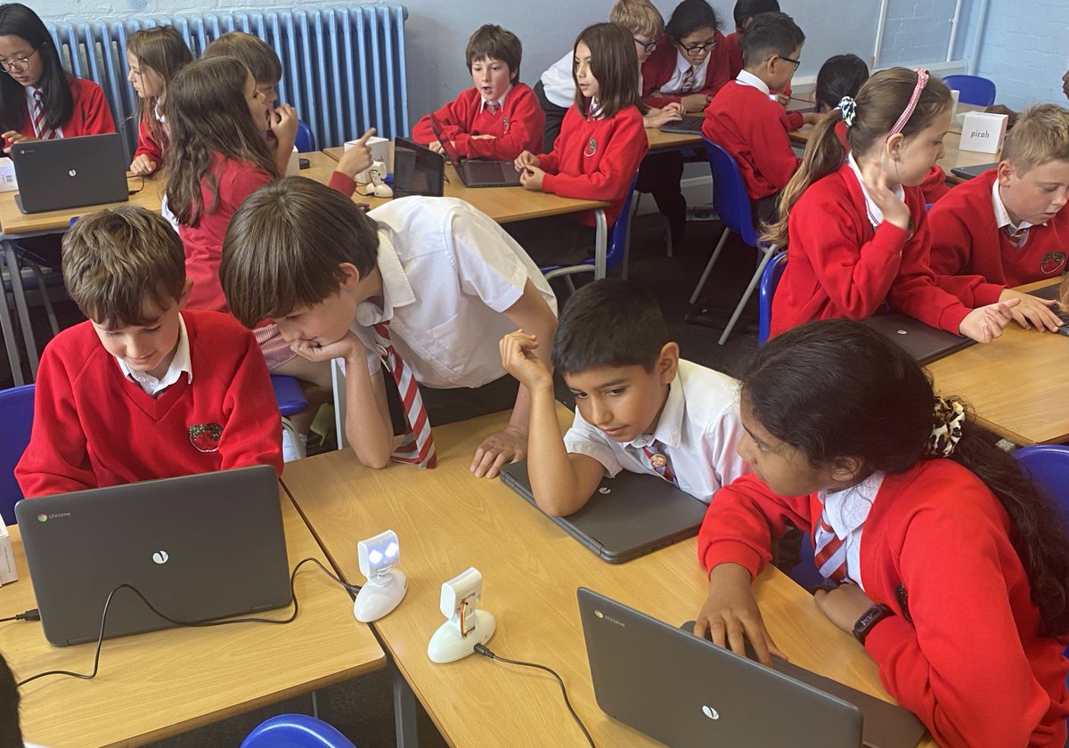 CCJacademy's tweet photo. Year 5 have been using sequencing to program a dialogue between two Picoh robots this morning. Each Picoh asked &amp; answered questions, communicated using non-verbal cues and even displayed a unique personality. Fascinating! Amazing work, Year 5!
#PicohPilot @OhbotRobot @LGfL 🤖 https://t.co/l0HcVVWmkr