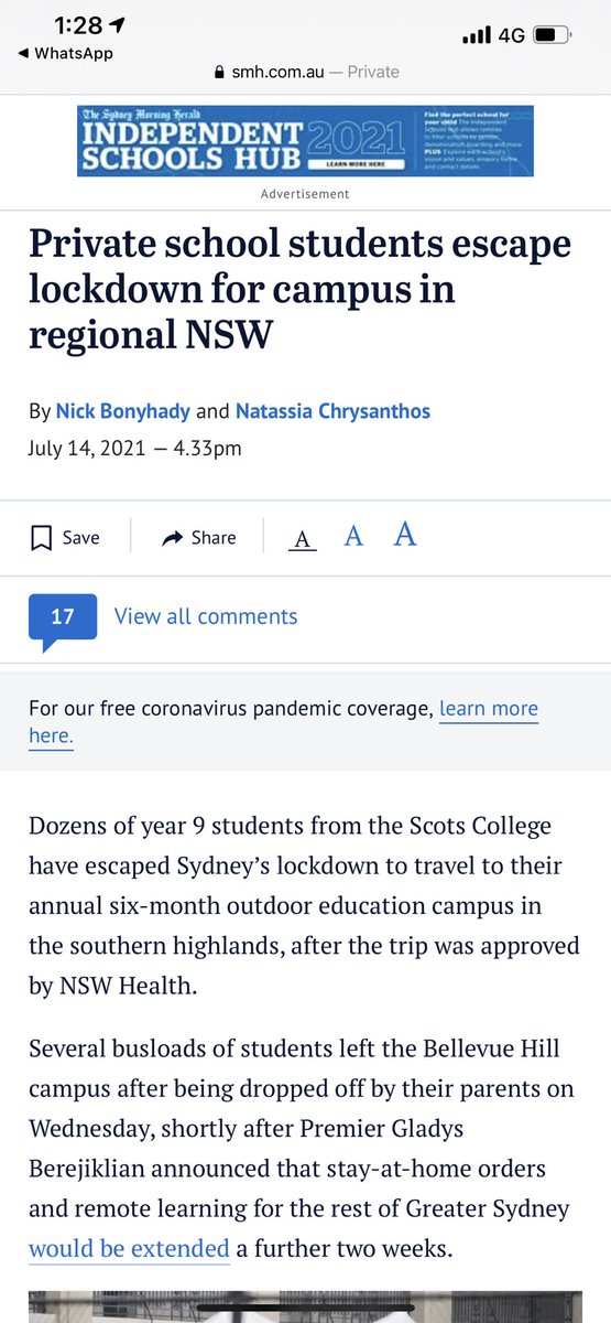 La_Sourie's tweet photo. @GladysB is Scots College not within your catchment? Will you add another 4 wks of SWSydney lockdown in prep of cases spreading to regional NSW? We expat Aussies are still waiting to see our families. When will Oz get it’s act together? #COVID19nsw #Sydneylockdown https://t.co/yIDPSZeSfI