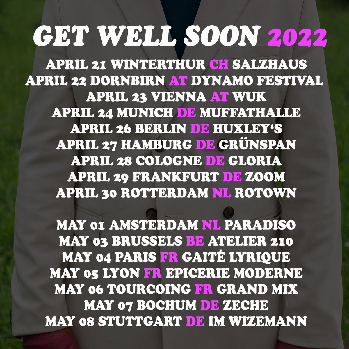 GET WELL SOON TOUR 2022! Tickets -> FRIDAY 12H youwillgetwellsoon.com 🔥💖💐