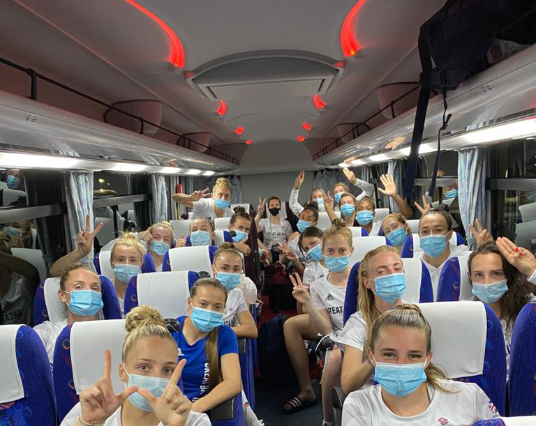 Lionesses's tweet photo. Saying hi from Tokyo! 😍👋

#TeamGB https://t.co/P0hh36qce4