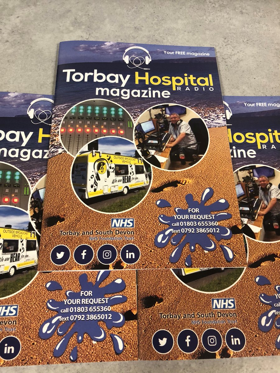 📖 | Torbay Hospital Radio have a new magazine out now! You can find out more about who they are, what they do, how to send requests, quizzes and much more.

To get a copy, contact the team:
☎️ 01803 655360
📱 07923 865012
📧 studio@torbayhospitalradio.com

<a href="/TorbayHR/">Torbay Hospital Radio</a>