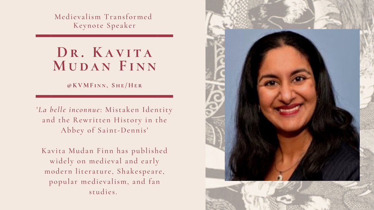 BangorMTC's tweet photo. 📢Exciting News!📢
We are delighted to announce our keynote speaker for this year’s Medievalism Transformed Conference, Dr. Kavita Mudan Finn!
#MTCon21 #MedievalismTransformed #MedievalTwitter https://t.co/YsO5VD3Gaf