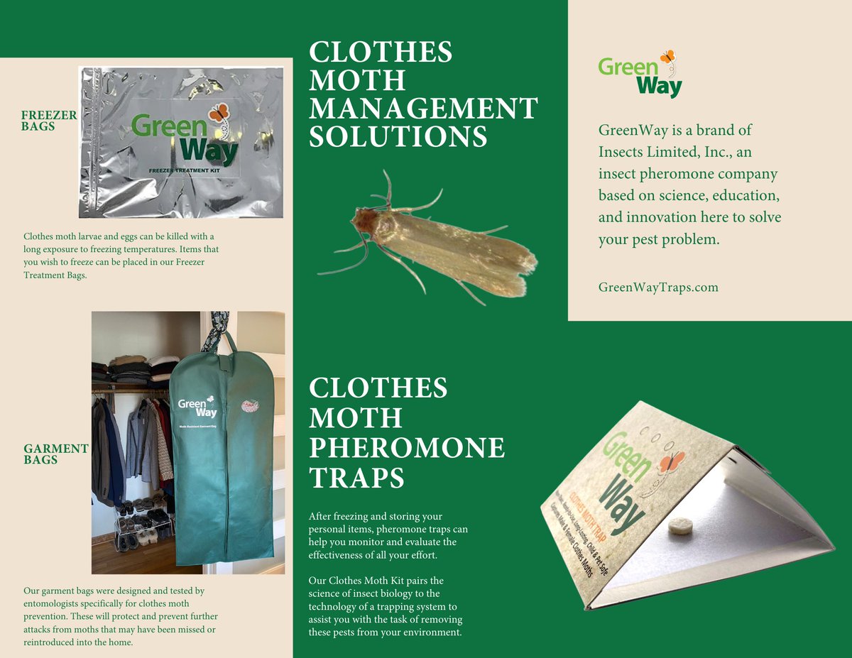 Dealing with pesky clothes moths?! GreenWay has you covered with a complete clothes moth management solution! 

greenwaytraps.com/store

#insects #pestcontrol #pestmanagement #clothesmoths #moths #protection #prevention