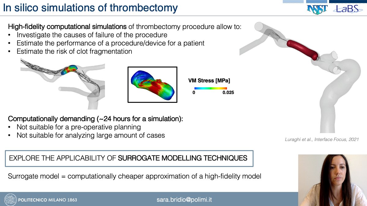 Today I presented my work about the use of surrogate models for improving the treatment of Acute Ischemic #Stroke at the 26th Congress of the European Society of Biomechanics <a href="/ESBiomech_2021/">ESBiomech_2021</a> <a href="/ESBiomech/">European Society of Biomechanics</a> @esb_ita 
#ESBiomech2021