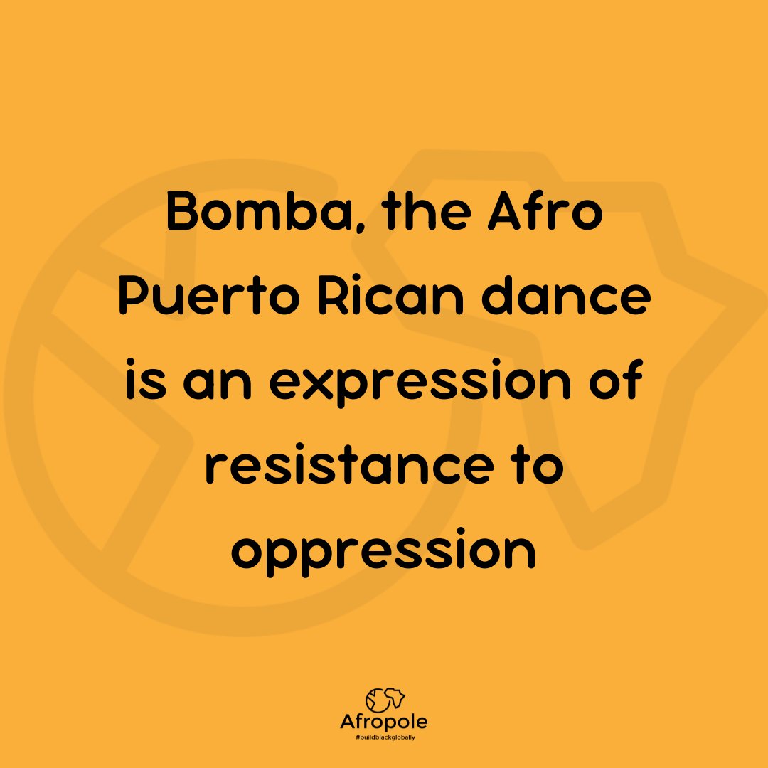 amma_aboagye's tweet photo. #RT @theafropole: Bomba is both a traditional dance and musical style rooted in history of African slavery but today has evolved into a community expression of Puerto Rican culture.
#heritage #theafropole #buildblackglobally #bomba #afrolatino #afrodias… https://t.co/6wHxXnkiYZ