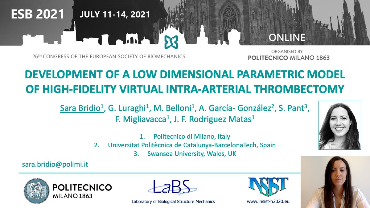 SaraBridio's tweet photo. Today I presented my work about the use of surrogate models for improving the treatment of Acute Ischemic #Stroke at the 26th Congress of the European Society of Biomechanics @ESBiomech_2021 @ESBiomech @esb_ita 
#ESBiomech2021 https://t.co/czV6wx9az7
