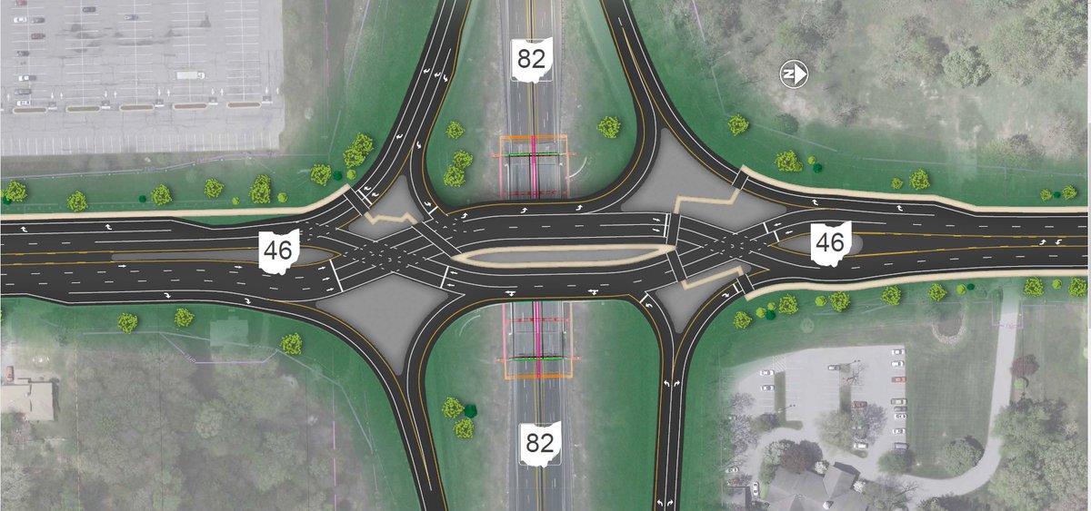 ODOT_Akron's tweet photo. Trumbull County! ODOT invites you to participate in a virtual public meeting for the proposed State Route 46 &amp; State Route 82 Diverging Diamond Interchange project. This public meeting will be held tomorrow, July 15, at 5:00 P.M. at: https://t.co/oaXRkkzv0P https://t.co/PrC3DlldYZ