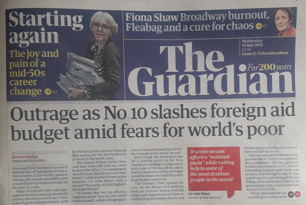 If backed into a corner with the question: 'what have @conservatives ever done that I value?' its always the commitment made in 2013 to spend 0.7% of GNI on #OverseasAid. And now even that has gone. Truly the #NastyParty.