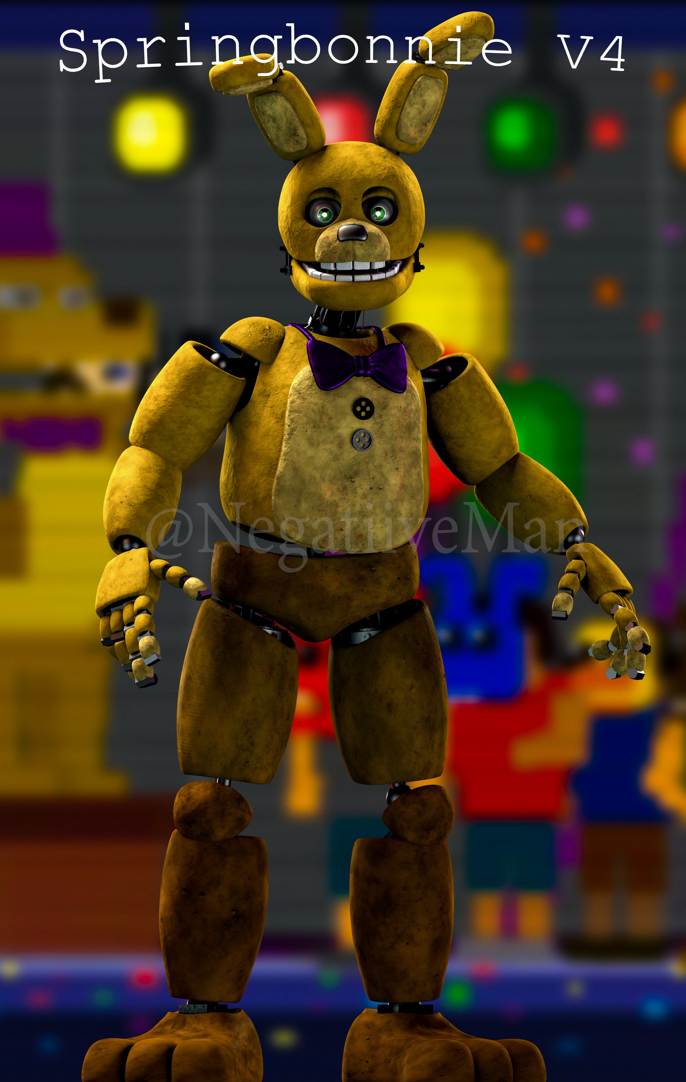 thesaurus sweater Dissipation Negatiive on Twitter: "Continuation showcase image of the springbon model.  There's some things that seem off with it, but I'm seeing this as a well  needed improvement overall. #FNAF #springbonnie #blender #Blender3d #