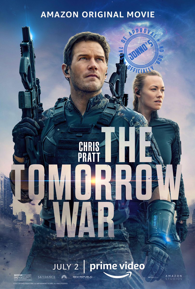 Jonno Recommends - a film with huge plot holes and ridiculous storyline is today’s tip. A huge amount of fun with over the top action throughout #Movie #MovieCritic #TheTomorrowWaronPrime #BobOn
