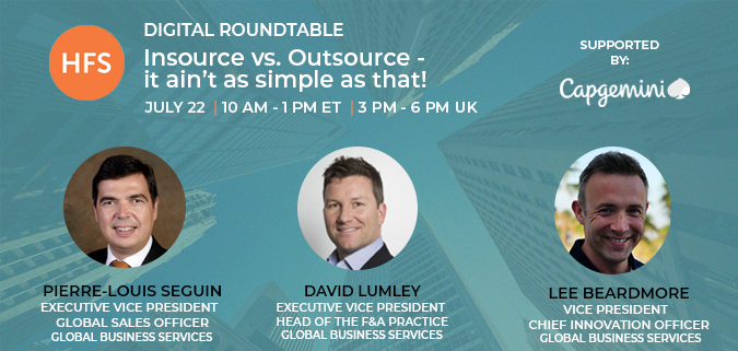 CapgeminiBusSvc's tweet photo. Dive into a round table with @dlumley1 @BPOTech Pierre-Louis Seguin, and @pfersht as they discuss which sourcing model, GBS, outsourcing, or hybrid, drives frictionless operations. Register now: https://t.co/gMqNvvKRXP  #FrictionlessEnterprise https://t.co/ZxzpYNT4Vh