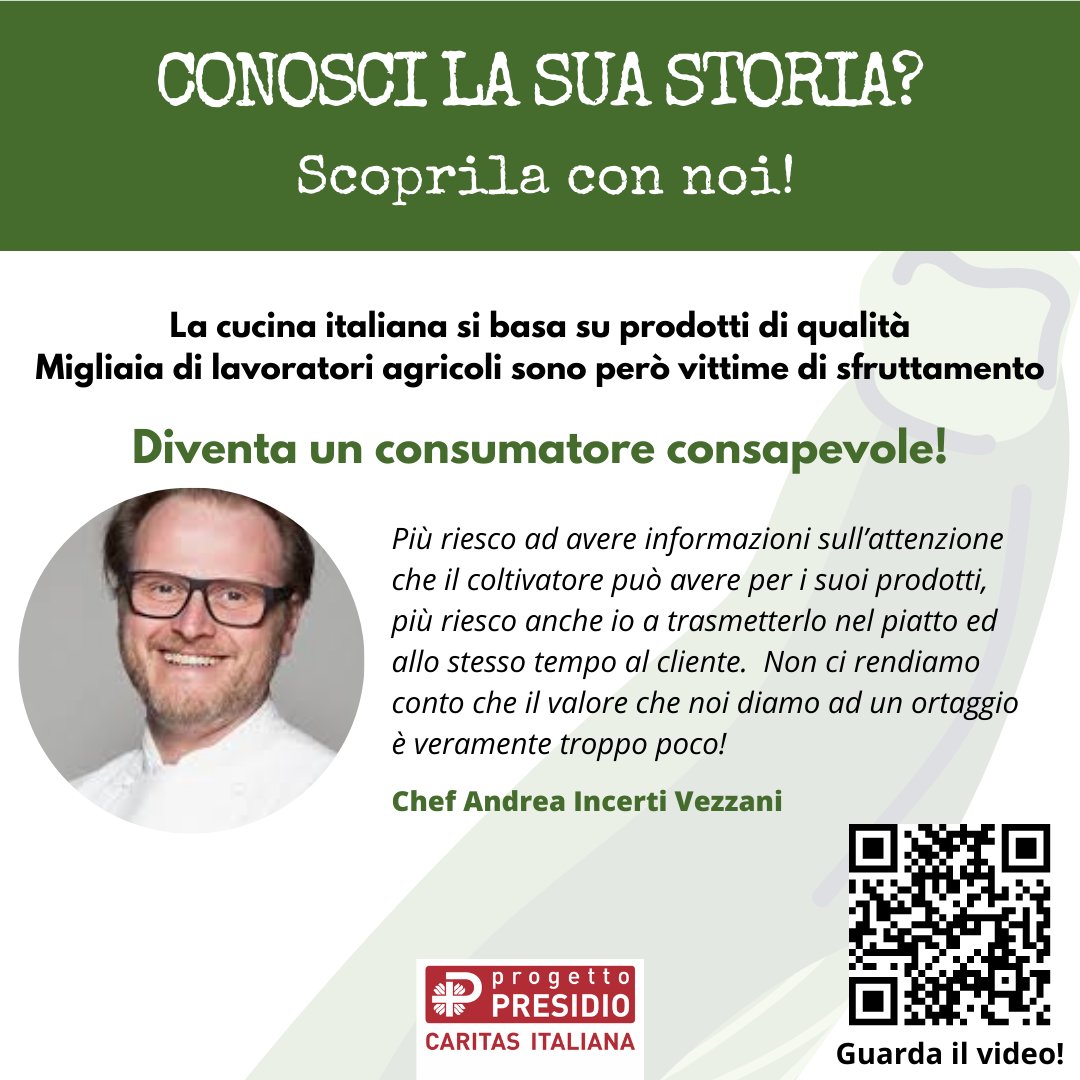 CaritasItaliana's tweet image. #Chef #AndreaIncertiVezzani insieme con @royscs, @cicciosultano e @cribowerman partecipa a Campagna "Conosci la sua storia?" di @CaritasItaliana presentata il #14luglio a Roma.