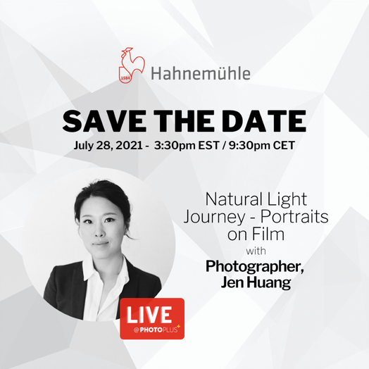 Hahnemuehle_USA's tweet photo. Save the Date!  Part of our continued Photo Plus Expo Virtual Series.   Photographer Jen Huang will speak about Natural Light Journey - Portraits on Film.  Free, virtual and interesting!  Register at https://t.co/2Bc10NUmYN #hahnemühle #jenhuang #photoplusexpo https://t.co/OuPfYXCL82