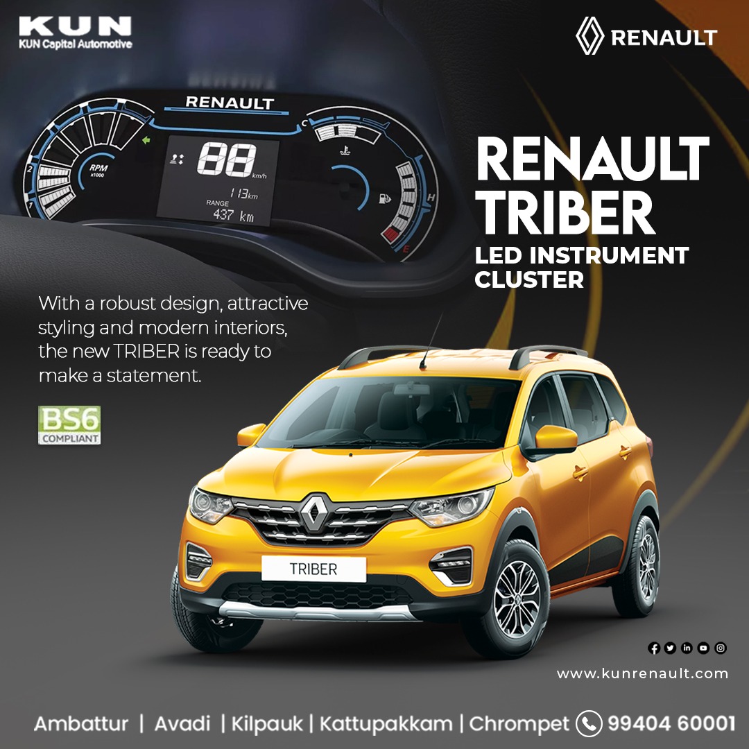 KunRenault's tweet photo. Sit back and relax. The #RENAULTTRIBER’s thoughtfully designed seating allows for optimised legroom and unmatched comfort.

#KUNRenault #Chennai #kwid #carandbike360 #Duster https://t.co/eWbfLohber