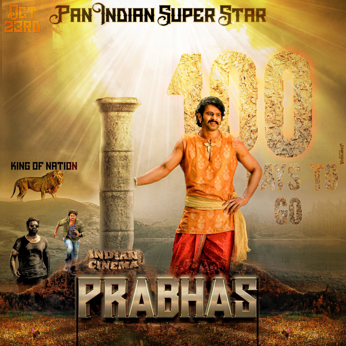 JanpashaTweetz's tweet photo. Here it is CDP For 100 Days To go Pan Indan Super Star ⭐ #Prabhas👑 Hope you like it all❤ 💓🤗...!!#PrabhasAdvBdayTrendDay
Hd link :https://t.co/eonIjaXjWN https://t.co/5y2tLn9u0Z