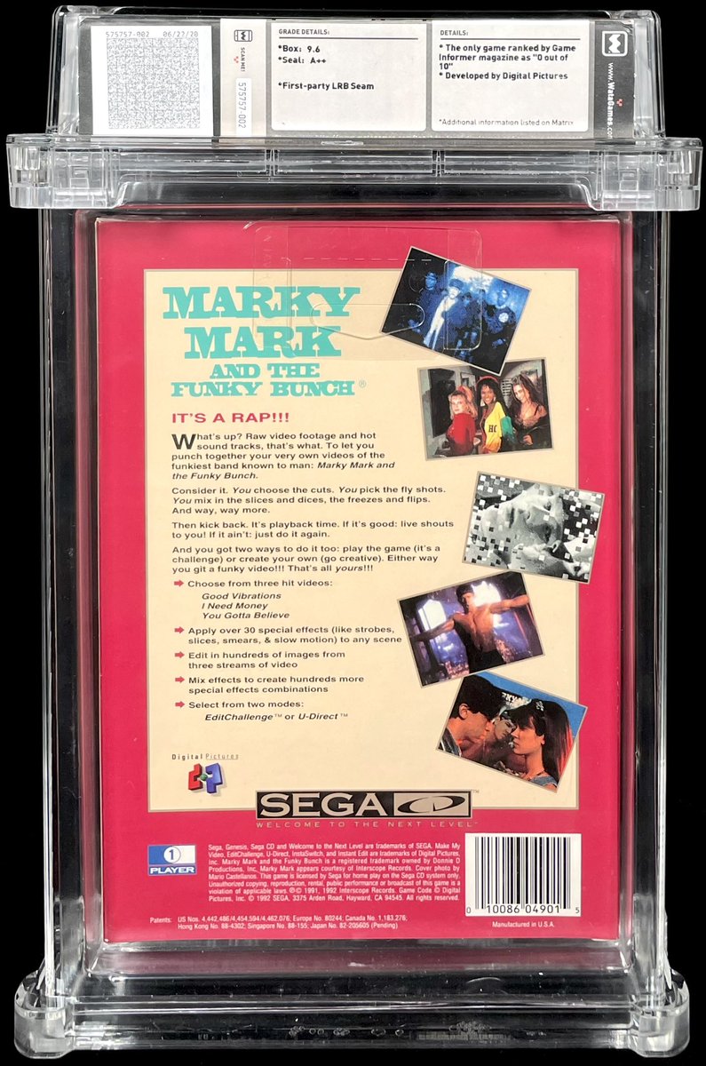 VideoGamePlugs's tweet photo. Marky Mark (@MarkWahlberg) and the Funky Bunch Make My Video for Sega CD (WATA 9.6; A++ Seal)
📥 Asking $3,500 OBO 
•
#VideoGames #RetroGames #Sega #SegaCD #Nintendo #NES #RetroGaming #Retro #Gamer #Games #Selling #GradedGames #VGA #WATA #WATAGames #Ad #MarkWahlberg https://t.co/TyI66DYiJ9