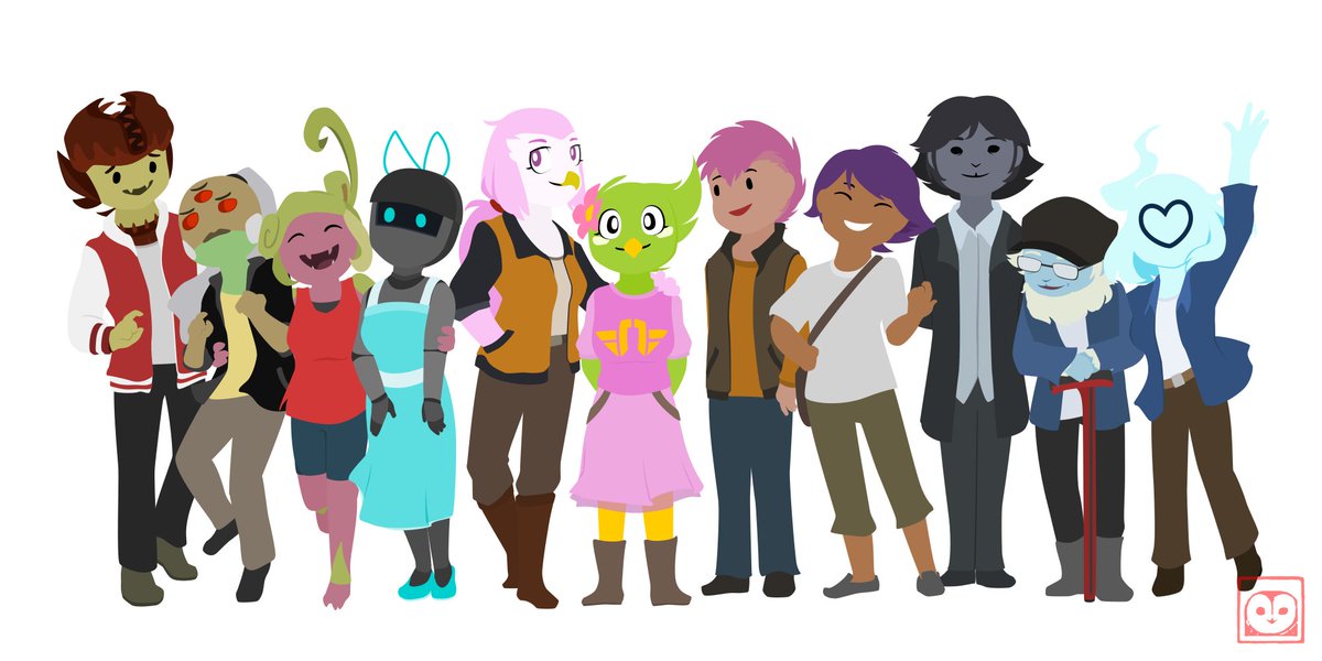 TytoTyle's tweet photo. First time ever drawing the whole crew together :D
#starbound #chucklefish https://t.co/R7rvmWIPLg