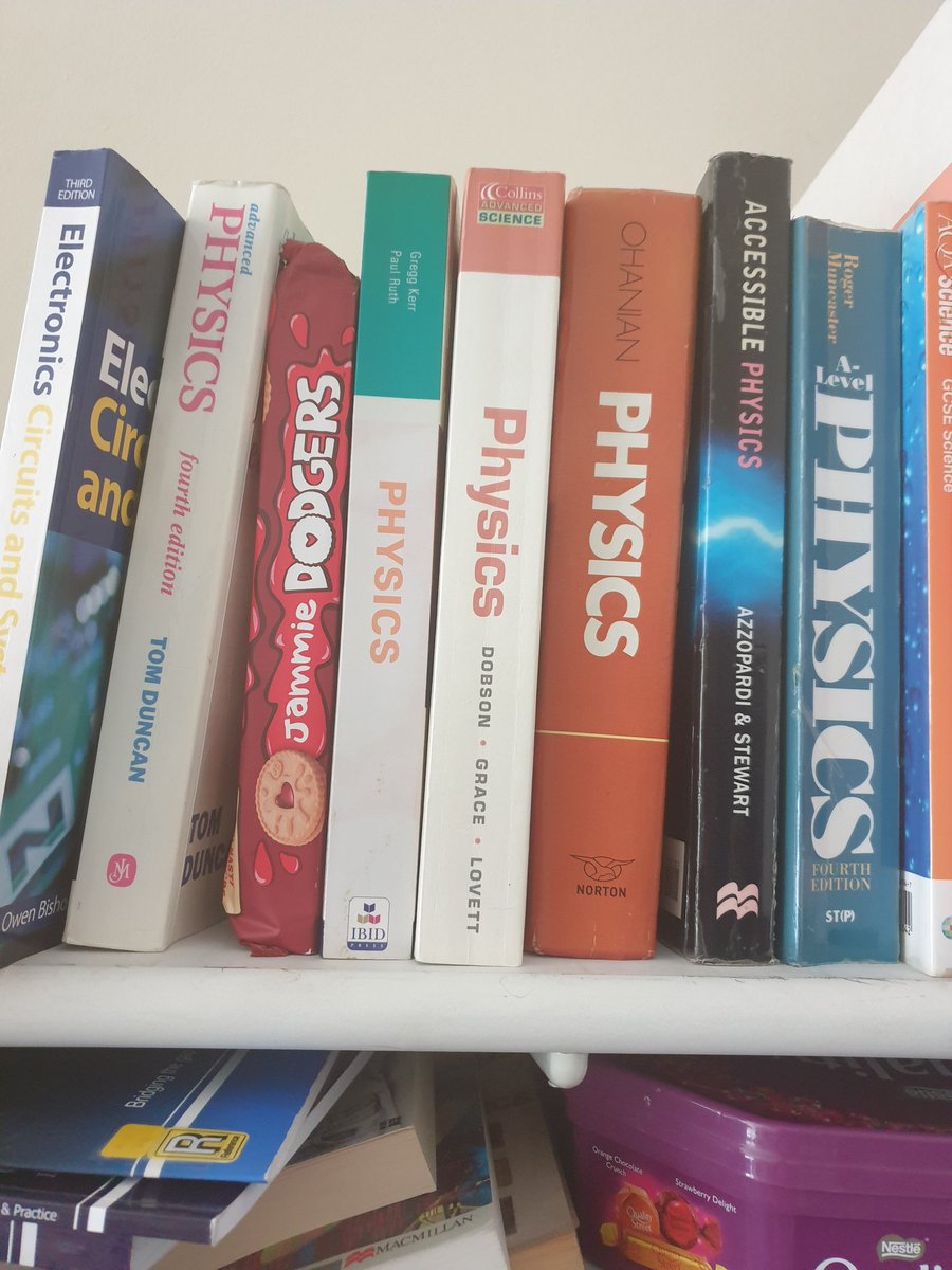 Just went to grab a physics reference book and think I have come across a secret stash can you spot it? 😆🍪