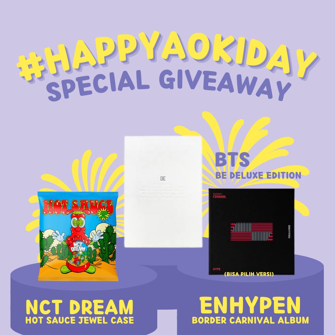 AOKI_warehouse's tweet photo. AOKI SPECIAL GIVEAWAY🎉

Syaratnya? Gampang!
1. Tulis ucapan untuk AOKI dengan #happyAOKIday
2. Follow &amp; tag @AOKI_warehouse
@AOKI_merch @EMSbyAOKI
3. Follow @aoki.kr di Instagram dan spamlike

Hadiahnya? Banyak! Yuk ikutan🥳 https://t.co/ruFFMYN3zF