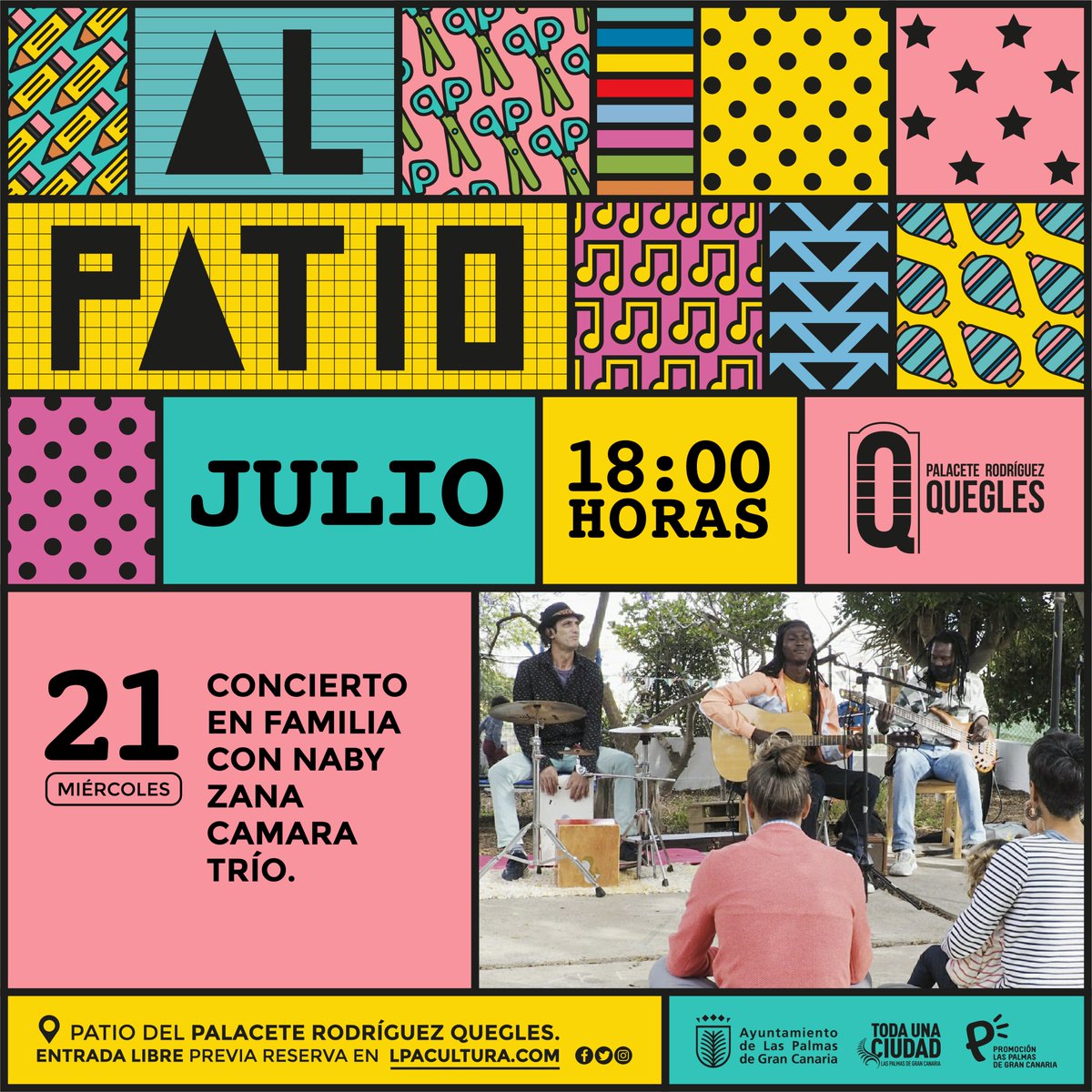 LpaCultura's tweet photo. Los viernes, nuevas entradas en https://t.co/ZH6YjfTB5B
🎫🎫🎫
Viernes 16 de julio, hazte con una entrada para el programa de #AlPatio del #Quegles
Las citas familiares en el palacete de la calle Pérez Galdós nos reservan extraordinarios huecos para la música y la narración https://t.co/Qa9I0DB5Lz