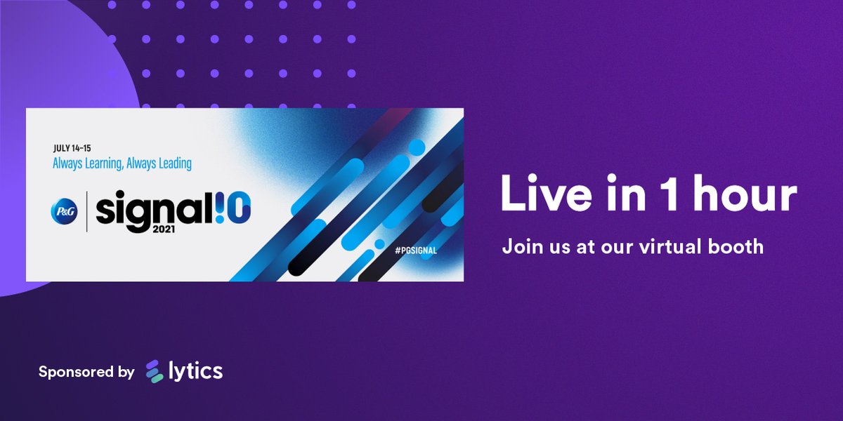 #PGSignal 2021 starts in 1 hour. Visit our virtual booth today.
#digitaltransformation #lytics