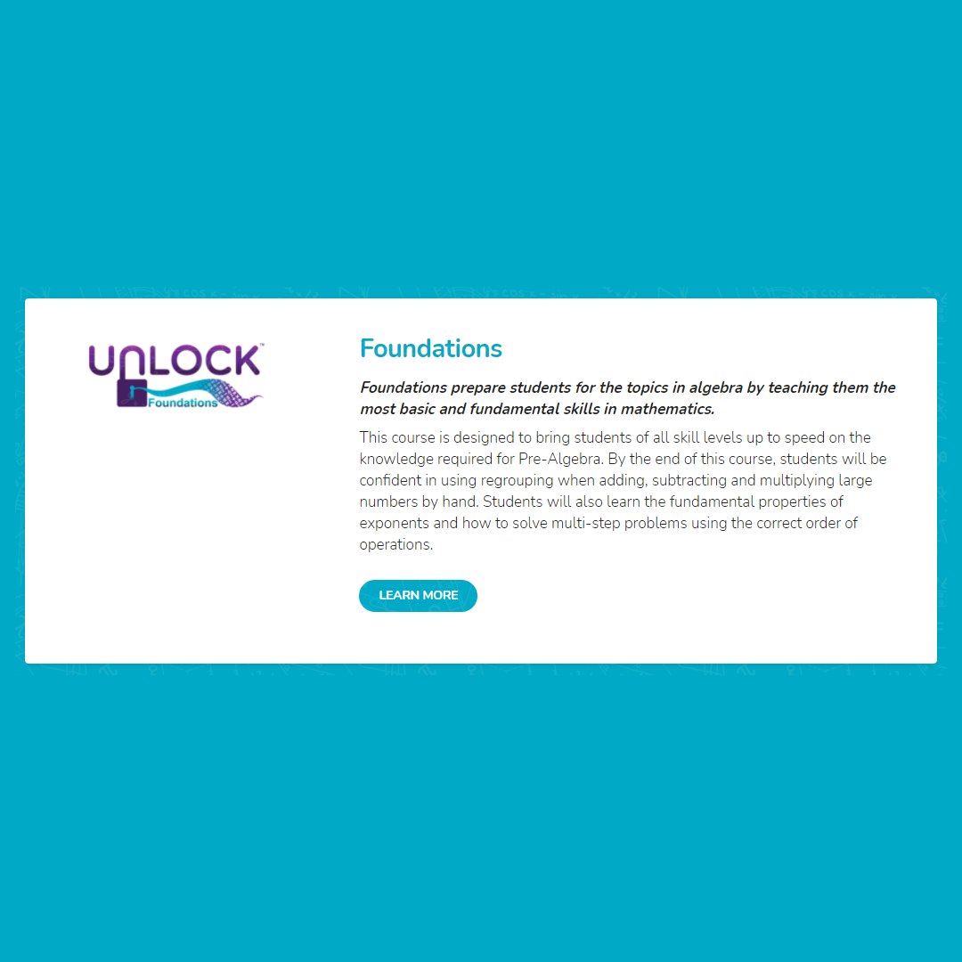 UnLockMath's tweet image. Our courses have your child learning, retaining, and understanding math better! 👍 Check out some of our course previews below. Visit bit.ly/36Bj00s to learn more and see how we&apos;re a perfect fit for your family! #UnLockMath #MakeMathMeaningful