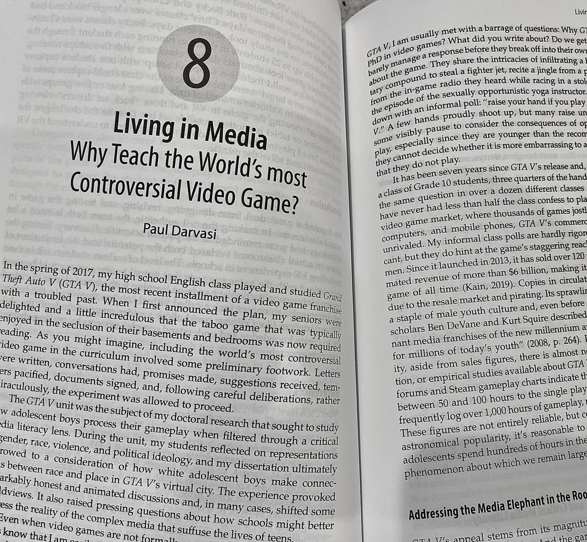 Happy to see this in print. I make the point that youth now live “in” media and schools don’t do enough to support media literacy. In an age of fake news, algorithms, procedural rhetoric, data mining, AI, and socials, #medialiteracy is crucial for survival. #digitalliteracy #edu