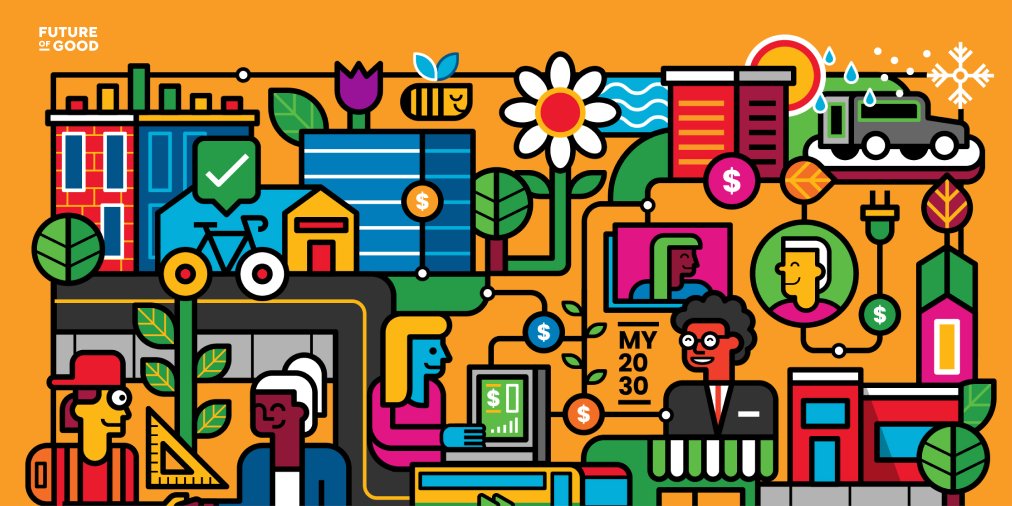 futureofgood's tweet image. This artwork designed by @iamloogart represents 5 community solutions tackling #SDG11 - Sustainable Cities🏙️🚵‍♂️: @CityStudioVan, @C3connected, Coastal Communities Social Procurement Initiative, @GreenEconomyCa, &amp;amp; @APMACanada. 

Full #My2030 art collection: futureofgood.co/my2030/