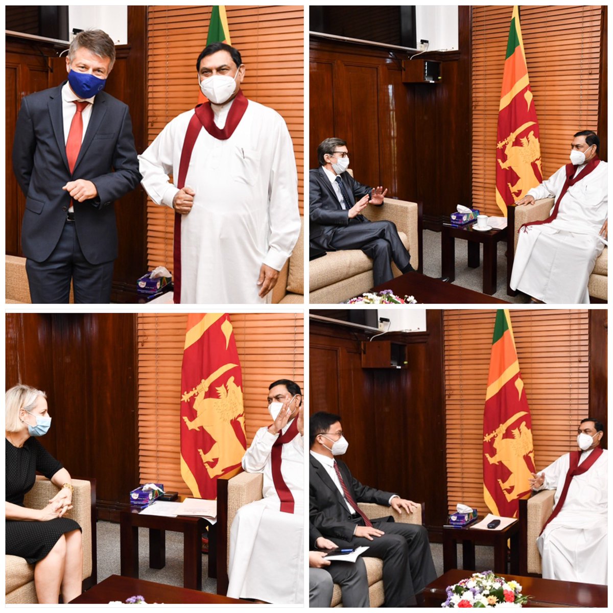 Full day of meetings with several Ambassadors &amp;
High Commissioners to articulate my commitment to collaborate closely with all our international allies in bringing investments to SL which will accelerate growth and open new opportunities for Sri Lankans