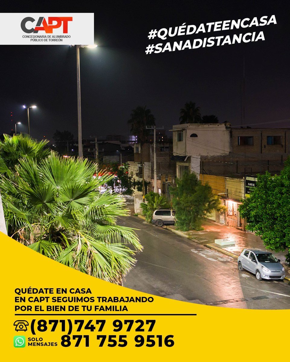 En #CAPT valoramos el esfuerzo y dedicación de nuestro equipo humano de trabajo durante esta pandemia, por tu seguridad, es vital seguir iluminando las calles de toda la ciudad. #Torreón #Coahuila #LED #Mexico #QuedateEnCasa