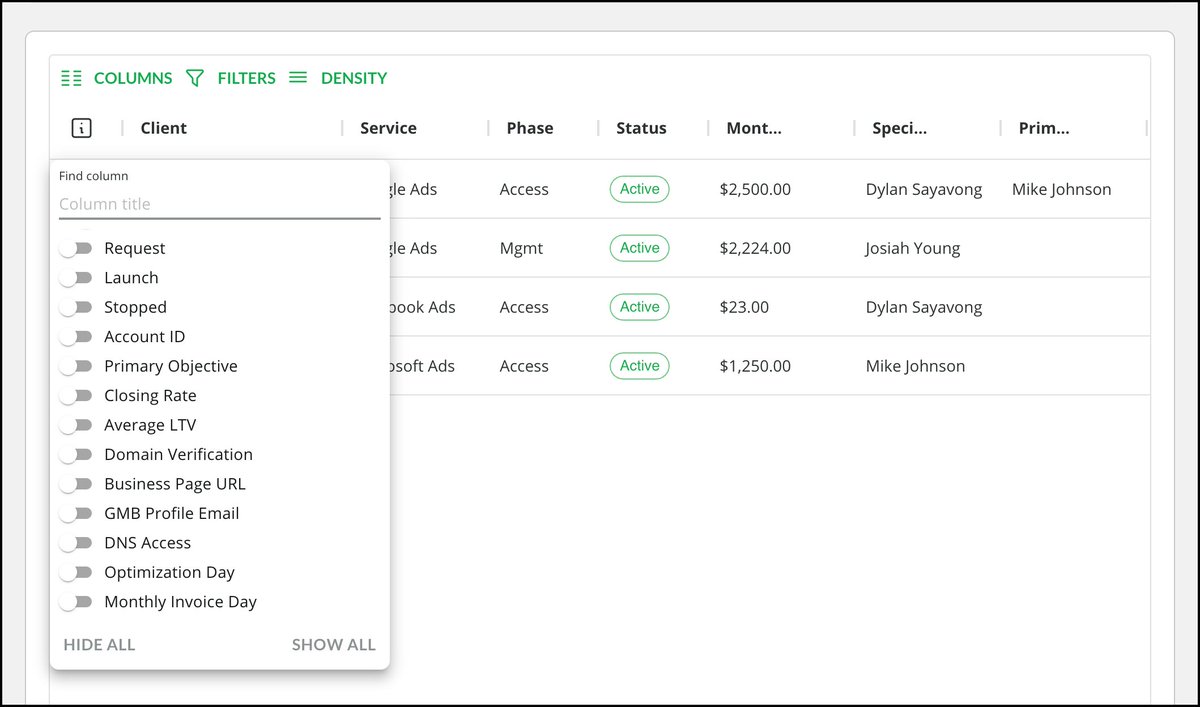 oxbird_com's tweet photo. We upgraded the tables in Pivot, giving you easier access and more ways to compile and view your data and reports. Explore the new "Clients" and "Services" columns. https://t.co/cKwmzrSXwW