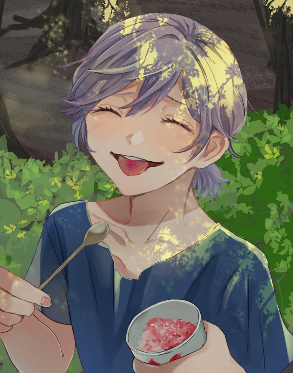 ツイステ ツイステファンアート かき氷食べてるときに舌見せてくるエペ しおたけ 10 3青海aキ35bのイラスト ツイステ ツイステファンアート かき氷食べてるときに舌見せてくるエペ しおたけ 10 3青海aキ35bのイラスト
