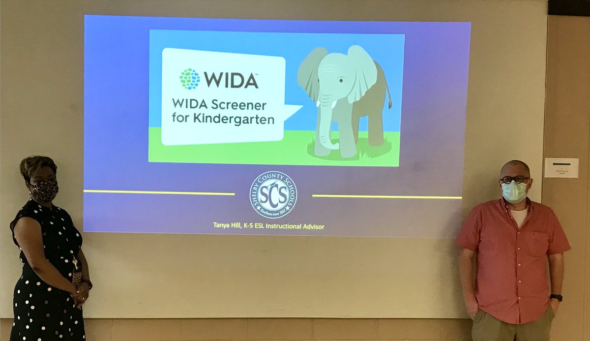 A big thanks to ESL Advisors @TeachLikeALady & Dr. Ezra Howard for walking participants through the components of the new WIDA Screener for Kindergarten yesterday afternoon! #Reimagining901 #ESLis901