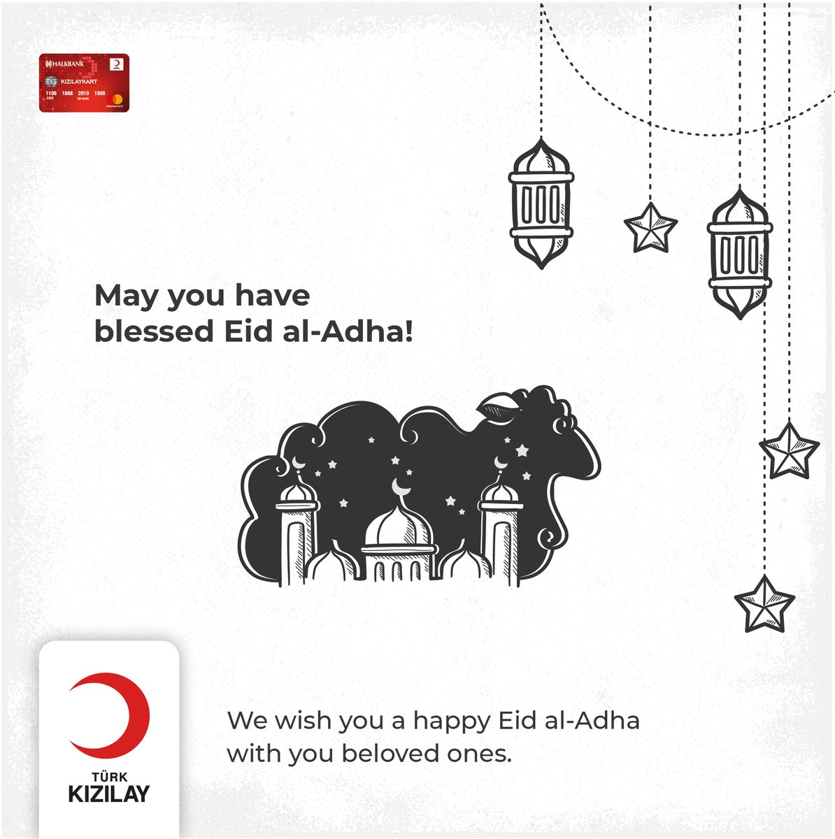 KIZILAYKART's tweet photo. Happy Eid al-Adha!
#CardLoadedwithGoodness
#Kızılaykart https://t.co/PkOiUGd7Zi
