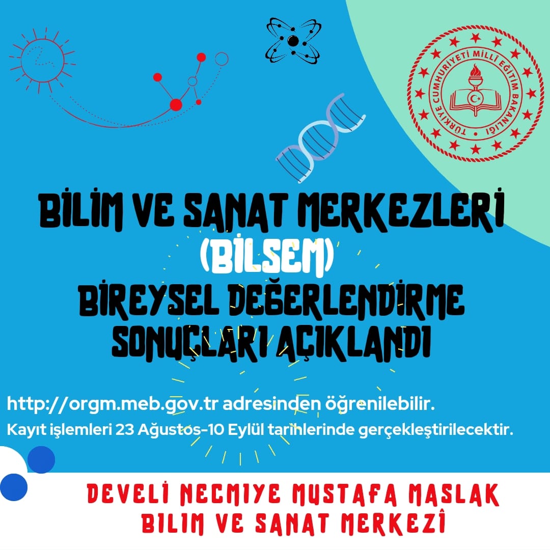 Develi BİLSEM (@bilsemdeveli) on Twitter photo Bilim Sanat Merkezleri öğrenci değerlendirme sonuçları açıklanmıştır. <a href="/MebOrgm/">Özel Eğitim ve Rehberlik Hiz. Genel Müdürlüğü</a> @BilsemMeb <a href="/mramazanbarin/">Ramazan Barın</a> <a href="/develimem/">Develi İlçe Milli Eğitim Müdürlüğü</a> <a href="/develi_ram/">Develi Ram</a> <a href="/ihltoprak/">Murat Toprak🇹🇷</a> Bilim Sanat Merkezleri öğrenci değerlendirme sonuçları açıklanmıştır. <a href="/MebOrgm/">Özel Eğitim ve Rehberlik Hiz. Genel Müdürlüğü</a> @BilsemMeb <a href="/mramazanbarin/">Ramazan Barın</a> <a href="/develimem/">Develi İlçe Milli Eğitim Müdürlüğü</a> <a href="/develi_ram/">Develi Ram</a> <a href="/ihltoprak/">Murat Toprak🇹🇷</a>