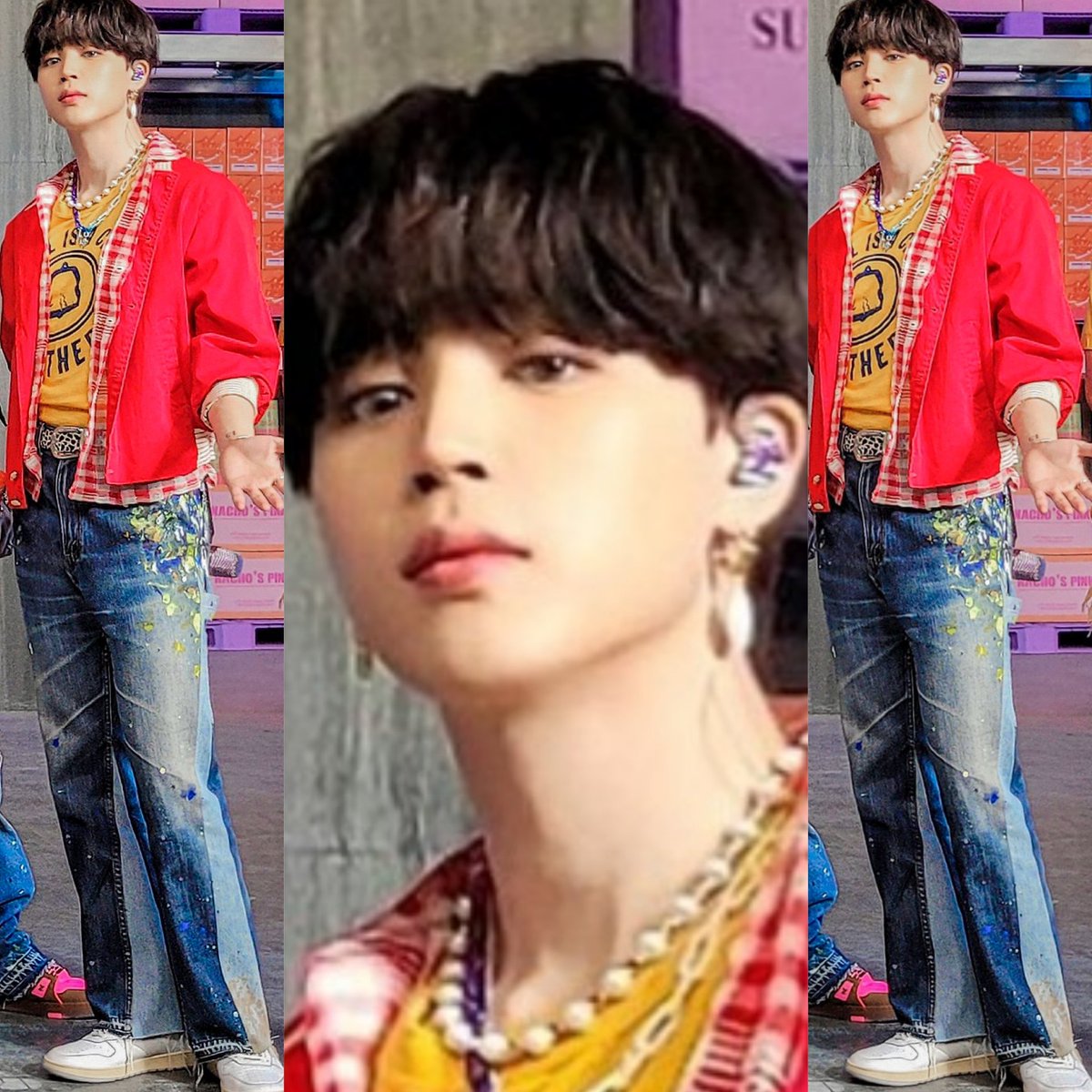 72_indian's tweet image. (´Д｀)ﾊｱ…
なんて可愛い衣装なの🤦‍♀️💜

ジミン🐥似合ってたよ～(⑅•͈ᴗ•͈).:*♡

#JIMIN #BTS_Butter #FNSでBTS