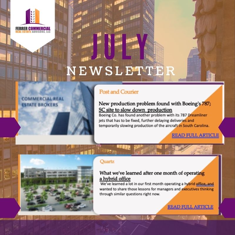 Check out the news on South Carolina Commercial Real Estate!
Read More:  ferrercrea.com/newsletters/ 
<a href="/MikeFerrerCCIM/">Michael Ferrer</a>
@MikeFerrer2000
#Boeing #Industrial #SouthCarolina #Charleston