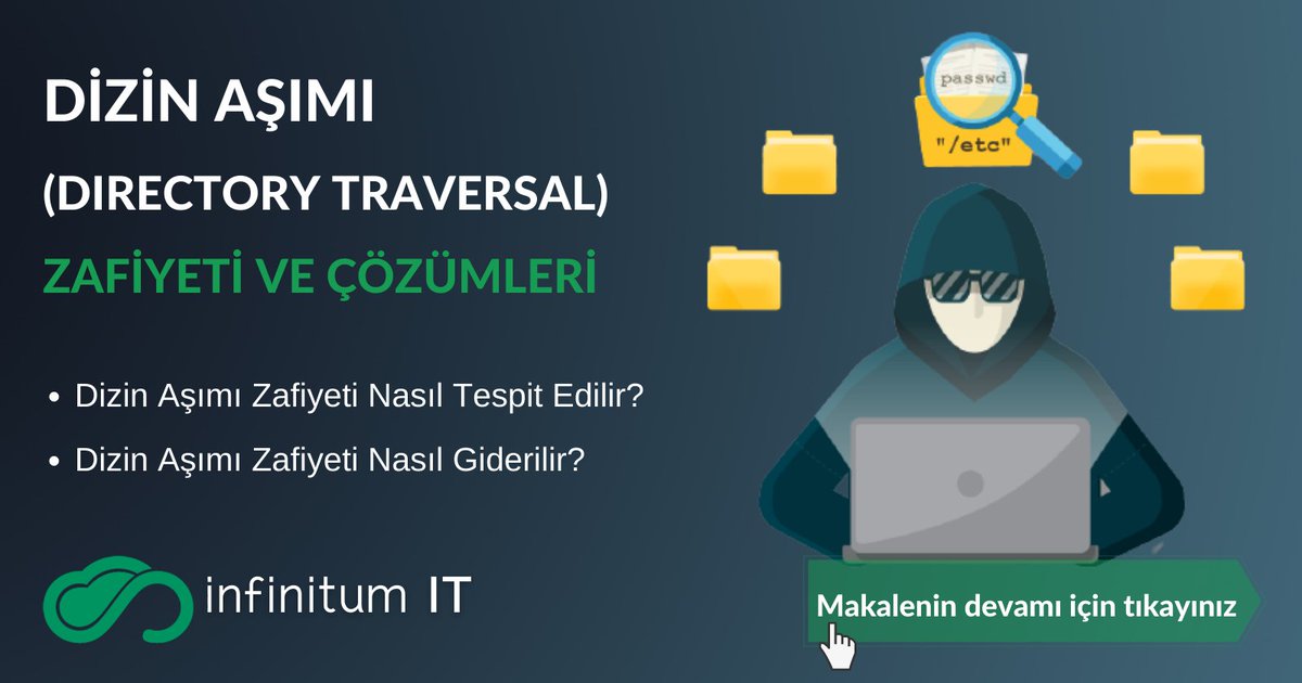 infinitumitlab1's tweet image. Dizin Aşımı (Directory Traversal) zafiyeti hakkında bilgi edinmek ve gerekli güvenlik önlemleri konusunda fikir sahibi olmak için blogumuzda yayınladığımız yazımızı inceleyebilirsiniz.

lnkd.in/emKQWm5

#Makale #DizinAşımı #DirectoryTraversal #InfinitumIT #Blog #BlogPost