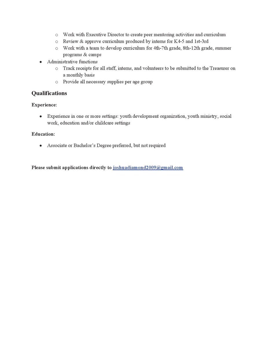 The Center in Midland PA is looking for a program director. Please see this job description.