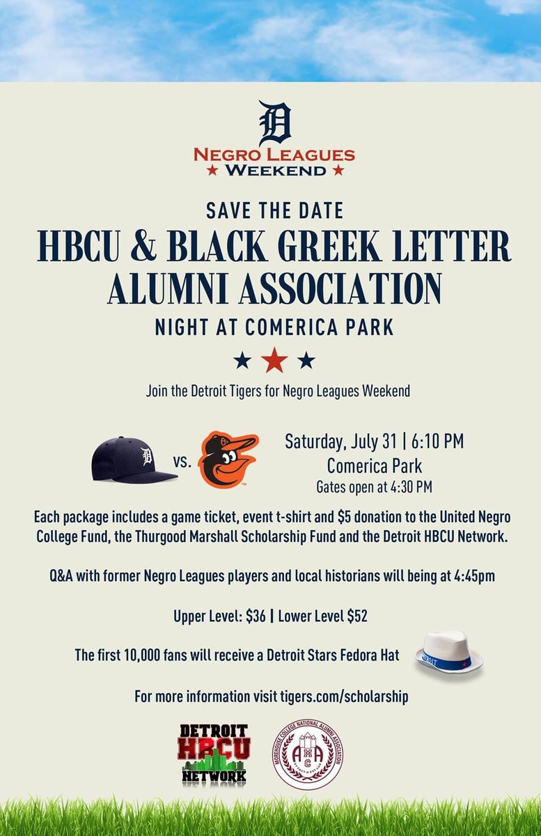 Quick update. Please be sure to purchase tickets in sections 115-117 or 144-151. Also is you plan to purchase a block of tickets(10 or more), please email Ellen Hill Zeringue(ellen.hill@tigers.com) or Michael Levesque(levesquem444@aol.com). mlb.com/tigers/tickets…