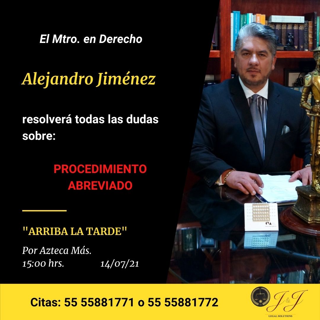 JyJLegal's tweet photo. ¿Saben qué es el procedimiento abreviado y en qué casos se puede pedir? Hoy lo comentaremos en @ArribaLaTardeTV .

Pueden ver el programa en los canales 7.2 tv abierta,  248 #Sky, 110 #TotalPlay, #Megacable 141, #Izzi 070 y #Star 187. https://t.co/xxk1eBjsaI