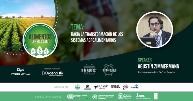 AZimmermannFAO's tweet photo. En el evento virtual #AlimentosConPropósito presentamos el nuevo marco estratégico de @FAO y cómo avanzar hacia la transformación de los sistemas alimentarios para lograr una mejor producción, una mejor nutrición, un mejor medio ambiente y una vida mejor; sin dejar a nadie atrás! https://t.co/YNj5rPZQy7