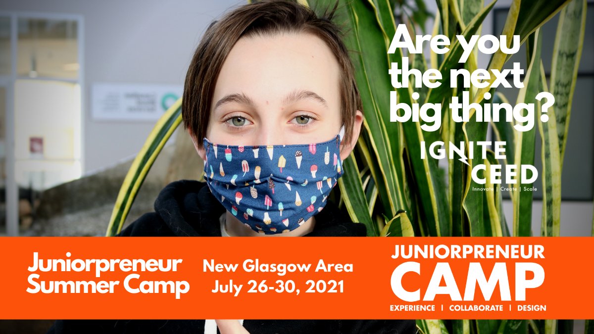 IGNITEAtlantic's tweet photo. CEED offers a five-day Juniorpreneur Camp where campers develop new skills and hone existing ones as they learn what it takes to be an entrepreneur! For more information visit https://t.co/LQ6WcvwArb
#igniteyourstartup #ignitesummercamp https://t.co/q27GTiF2dg