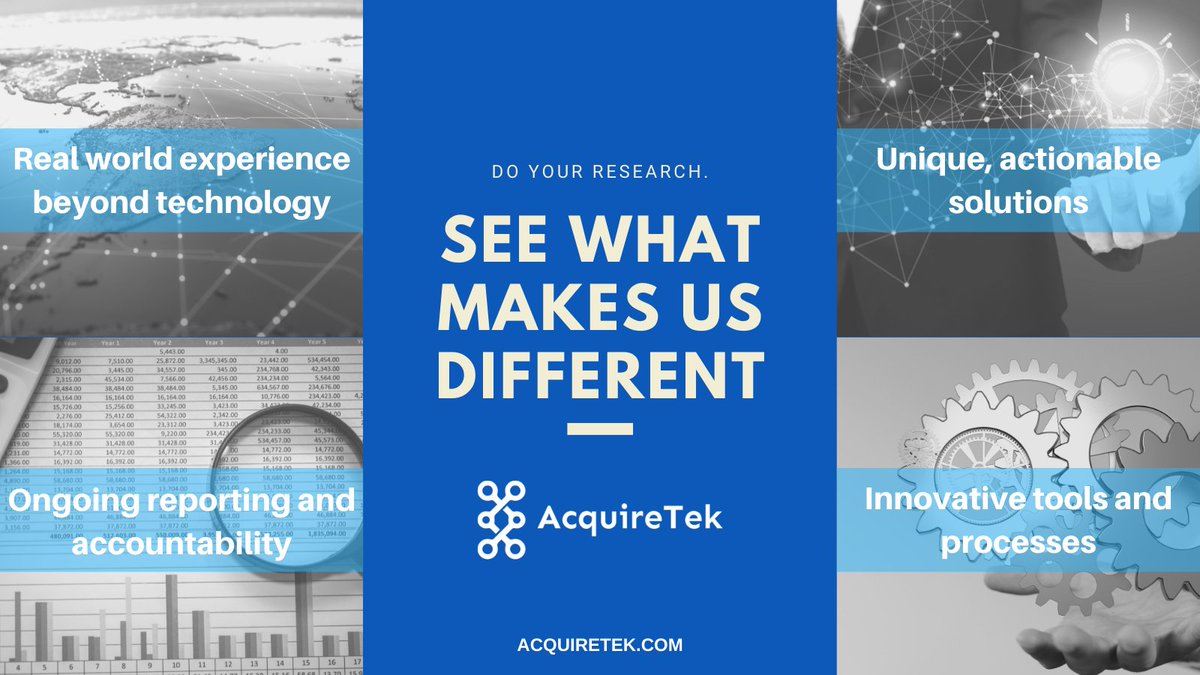 The AcquireTek differences add up to one thing: Improved bottom-line performance. 
Learn more today! acquiretek.com/contact/
#YourIMOPartner #YouAcquireWeIntegrate #SystemAssessments #DataIntegration