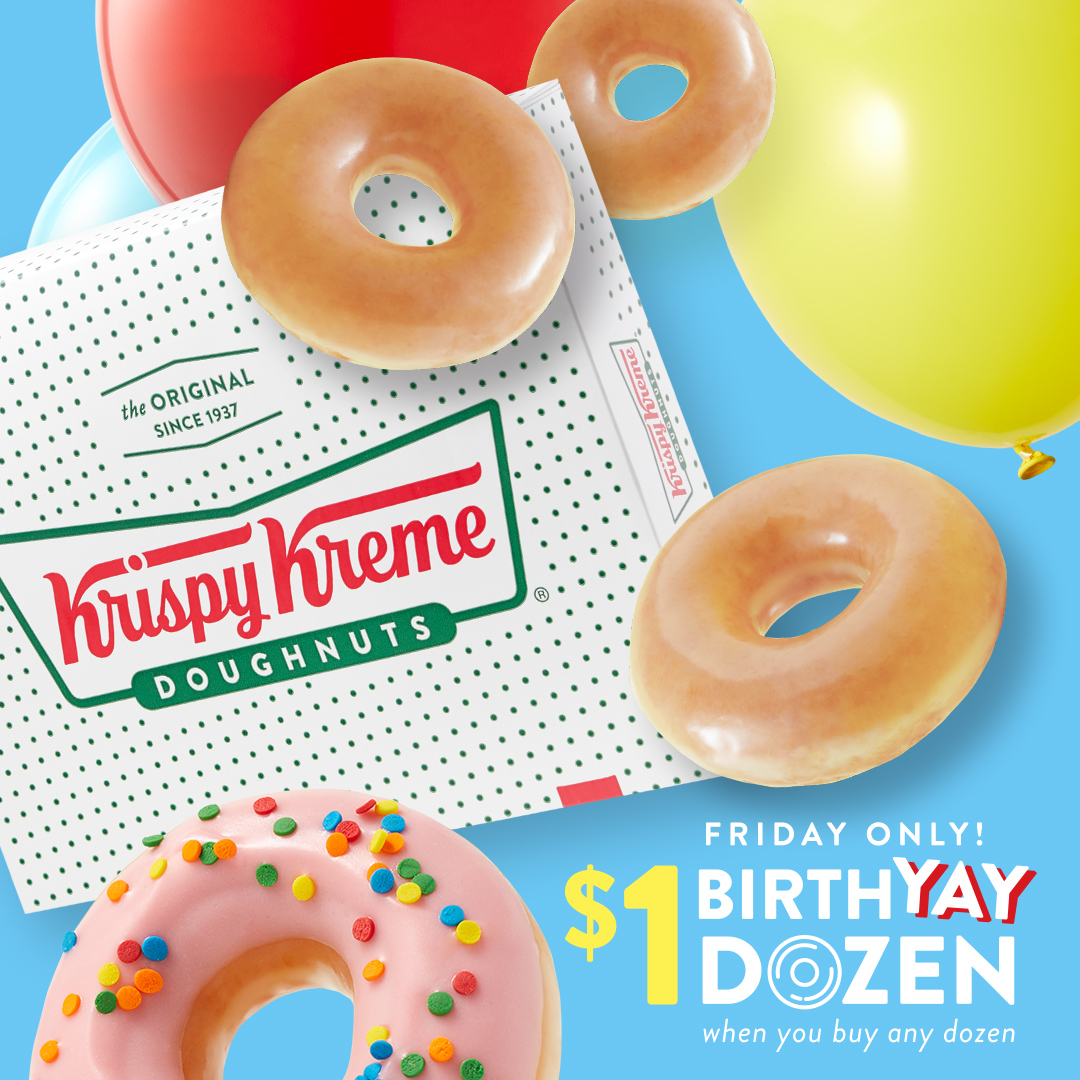 Krispy Kreme on Twitter "Our birthday is coming!🥳Get a 1 BirthYAY