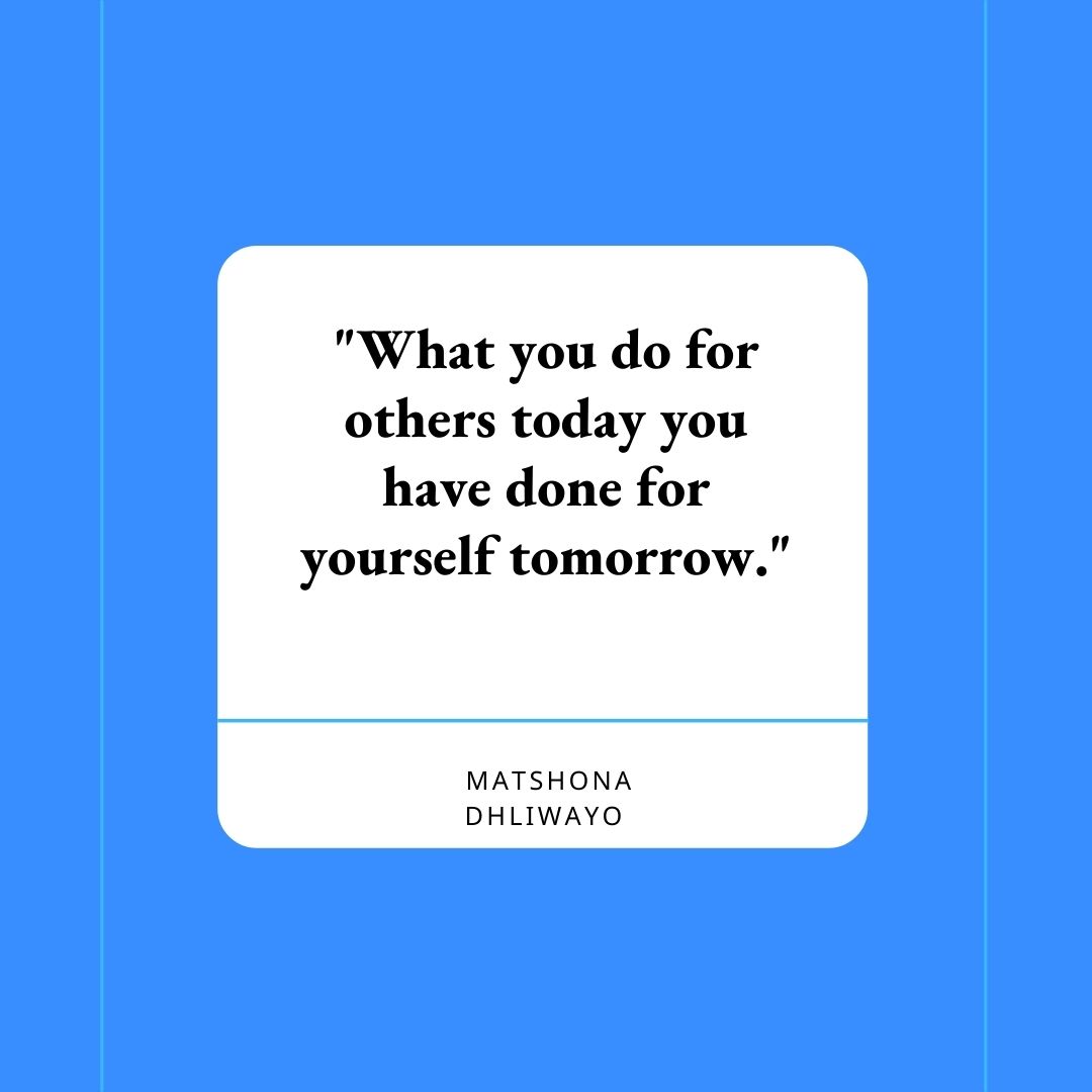 Wise words from Matshona Dhliwayo and the reason why employing the services of a social impact company means you’re giving back. Visit our website to learn more: tiderise.io