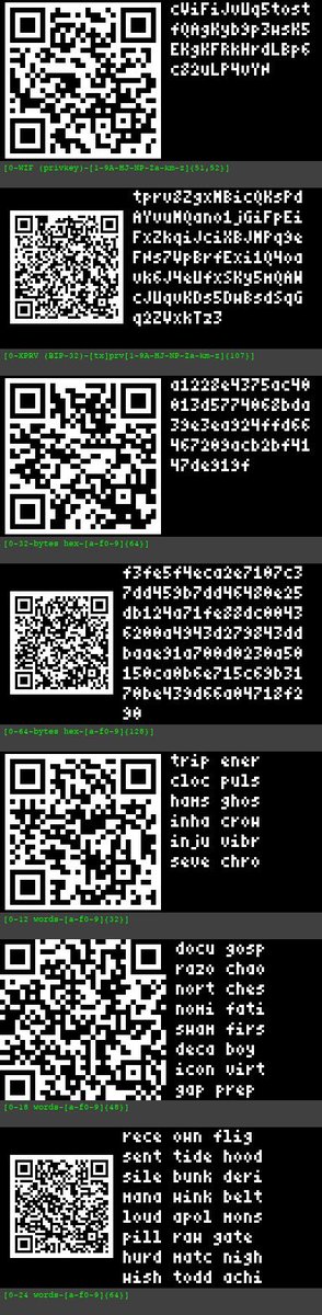 nvk's tweet image. New @COLDCARDwallet QR capabilities coming in the next firmware release. 

Display BIP-85 entropy (seed words, xprv, hex) as QR code for easy import into mobile wallets.

BIP85 is awesome. coldcardwallet.com/docs/bip85