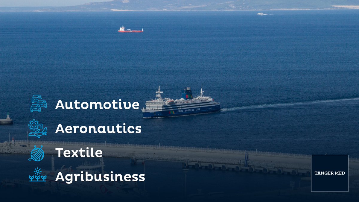 #TangerMed Ro-Ro port serves the import and export of different activity sectors including agribusiness products, automotive, aeronautics, textile, and more. #TangerMed #StraitofGibraltar