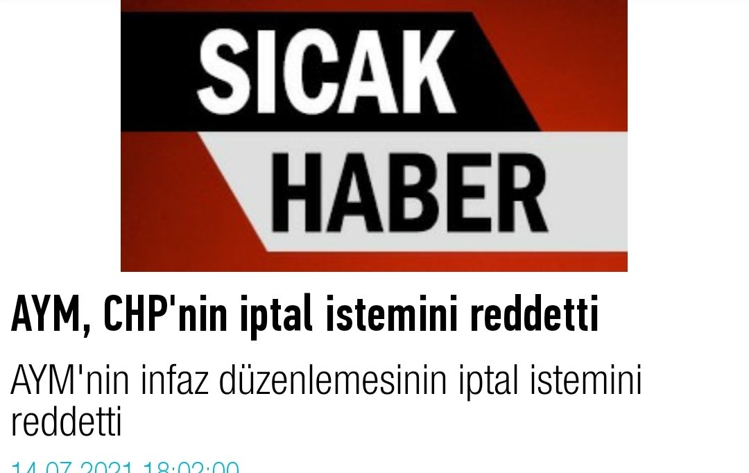 İnfaz kanunu aym reddetti.